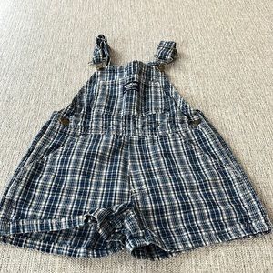 OshKosh plaid overall shorts